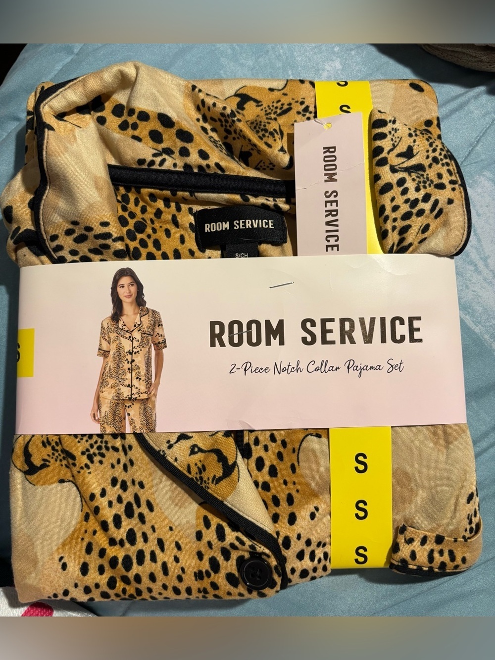 Room Service Women's Short Sleeve Notch Collar Pajama Set - Picture 7 of 8